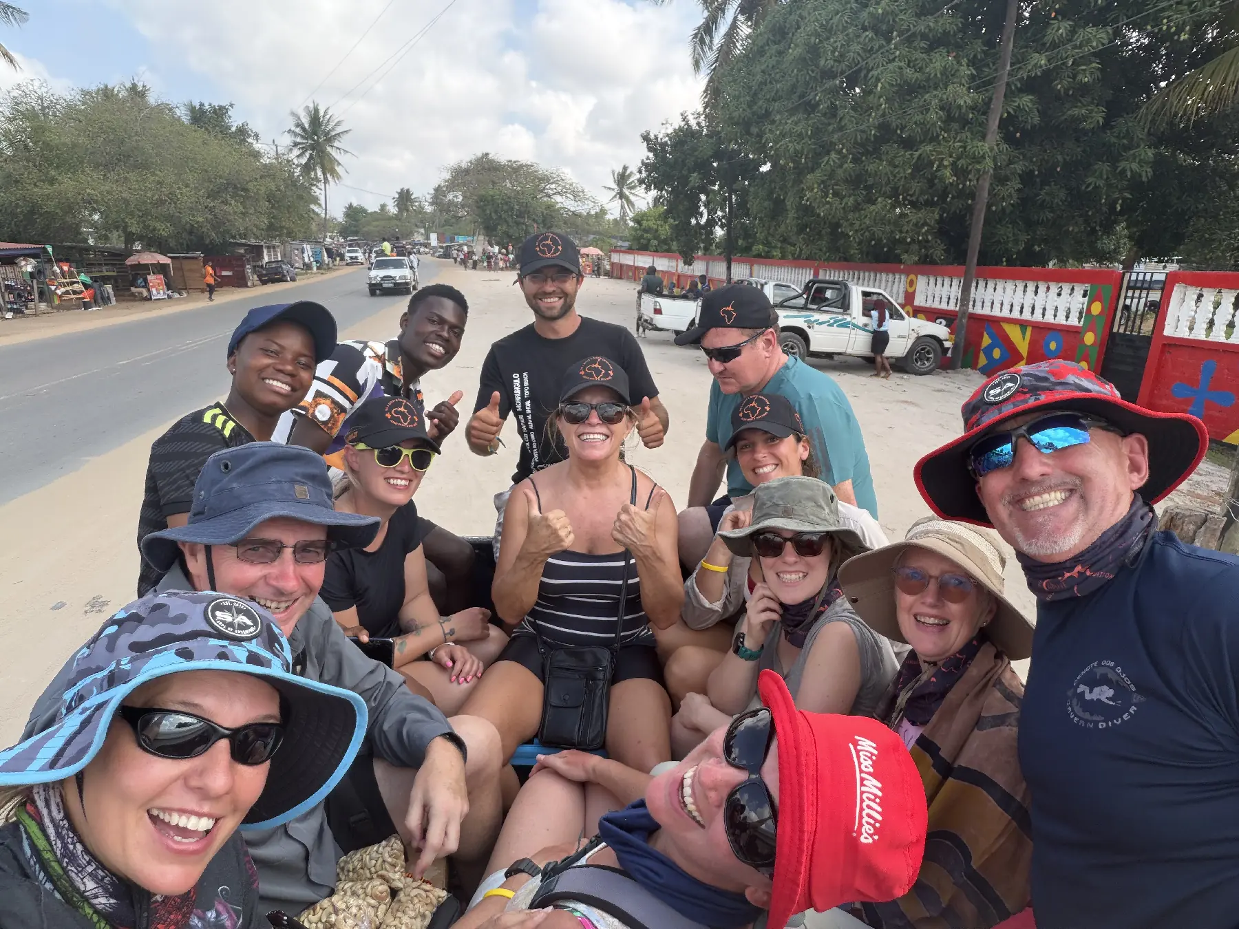 Blue Ocean Diving group travelling by Land Rover in Mozambique